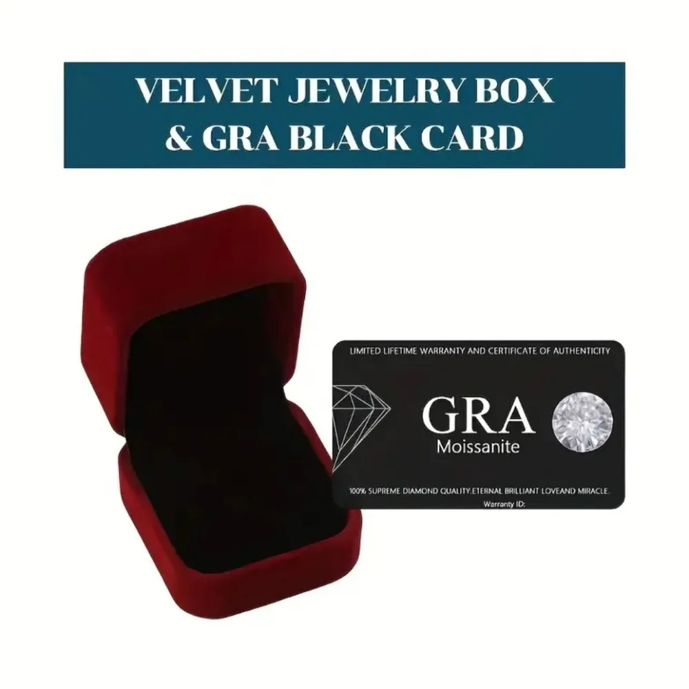 Certified GRA Moissanite Ring 18k Gold over Sterling Silver Sz 6! NEW - Picture 11 of 12